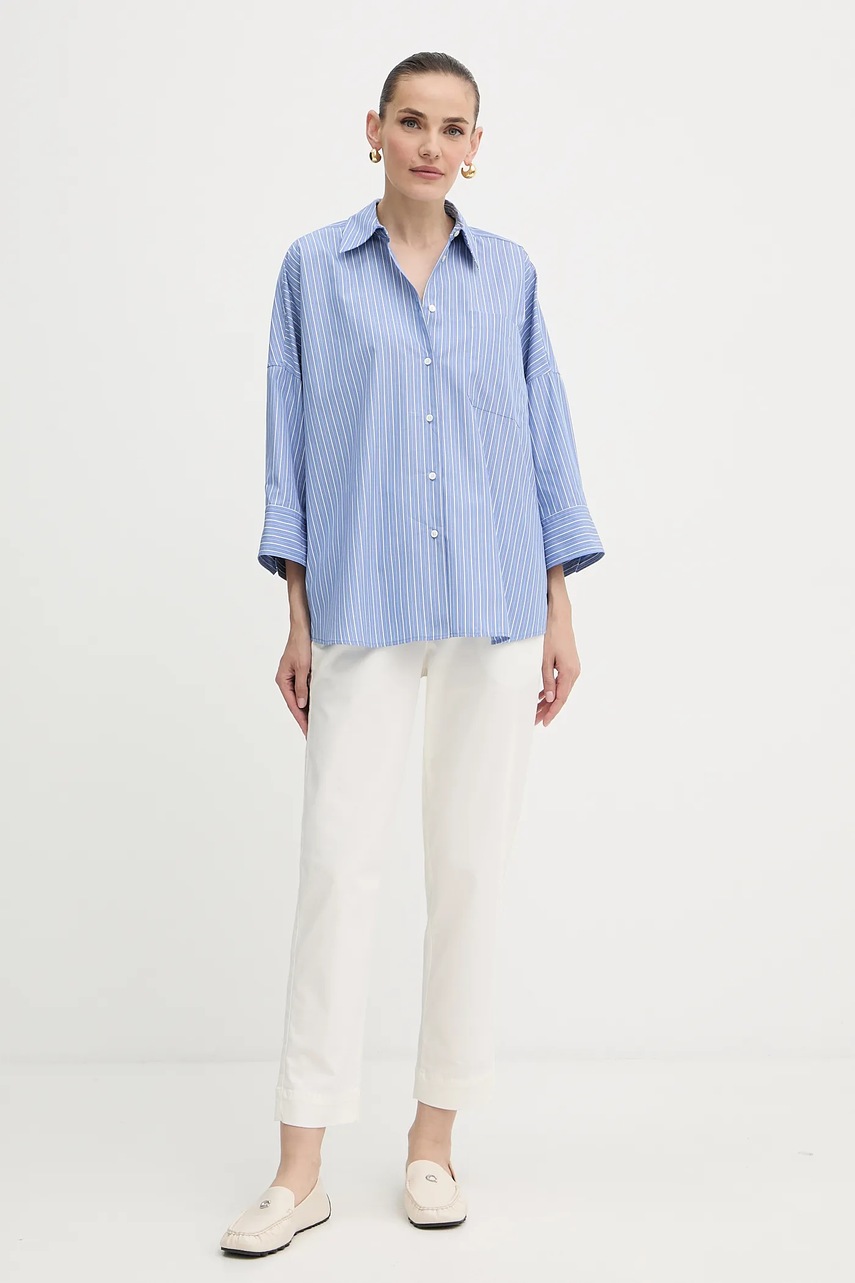 Хлопковая рубашка Weekend Max Mara ZAVORRA relaxed классический воротник 2525116121600