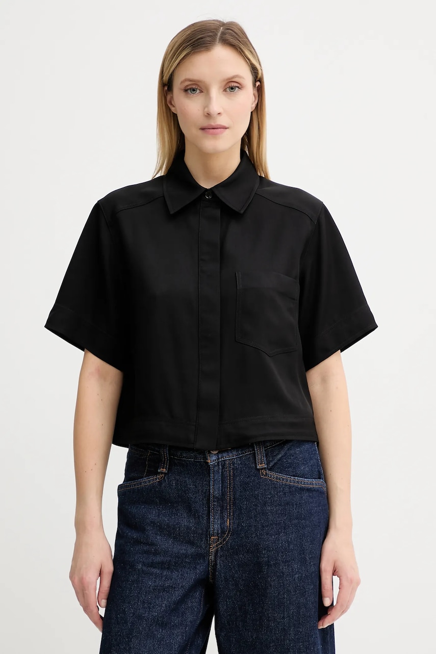 Marc O'Polo cămașă culoarea negru, cu guler clasic, regular, 506006041057