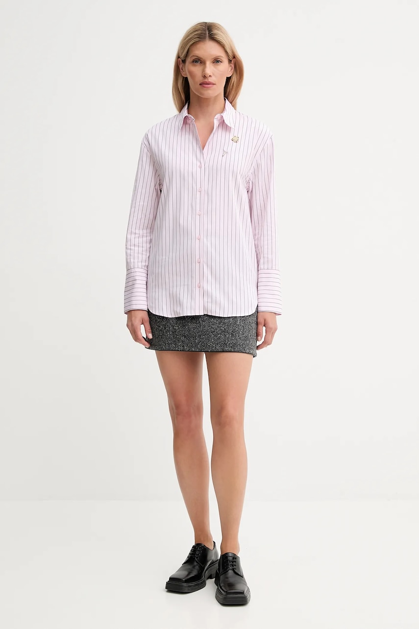 Хлопковая рубашка Kenzo цвет розовый relaxed классический воротник FF62CH2549LU Хлопковая рубашка Kenzo цвет розовый relaxed классический воротник FF62CH2549LU
