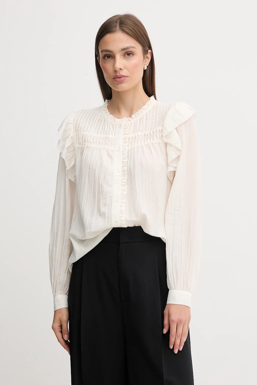 Pepe Jeans cămașă culoarea bej, regular, PL3051259