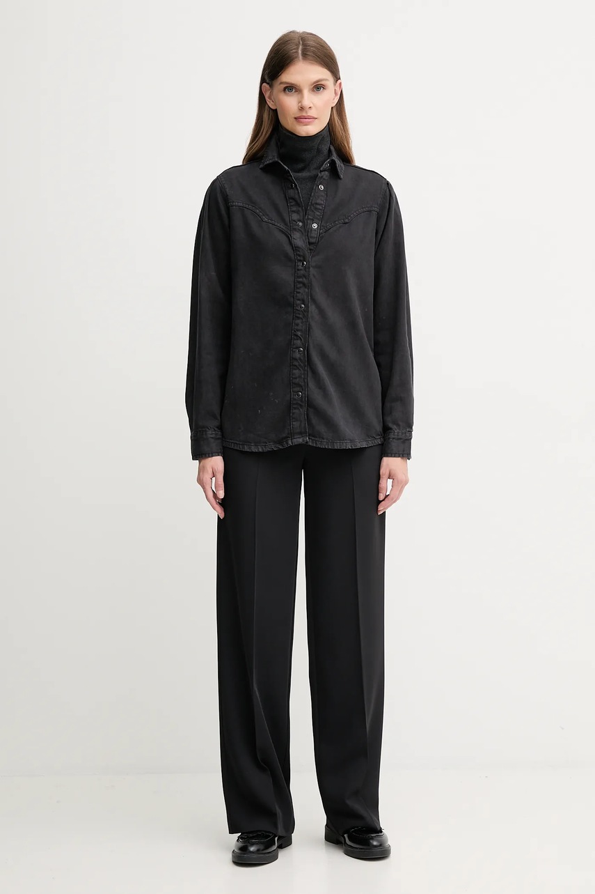 Рубашка Pepe Jeans цвет чёрный regular классический воротник PL3051236 Рубашка Pepe Jeans цвет чёрный regular классический воротник PL3051236