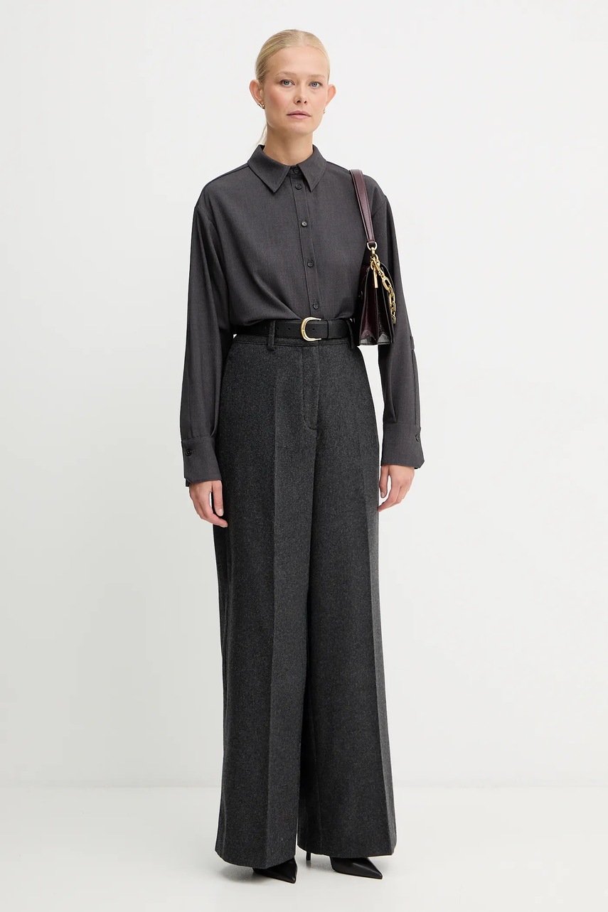 Рубашка Twinset цвет серый relaxed классический воротник 252TF2040