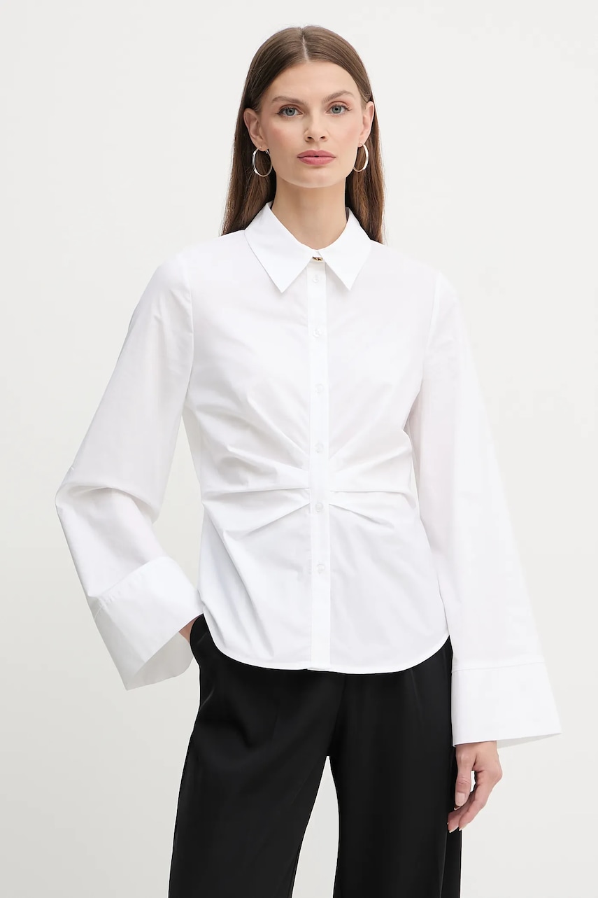 Levně Košile Twinset dámská, bílá barva, slim, s klasickým límcem, 252TF2070