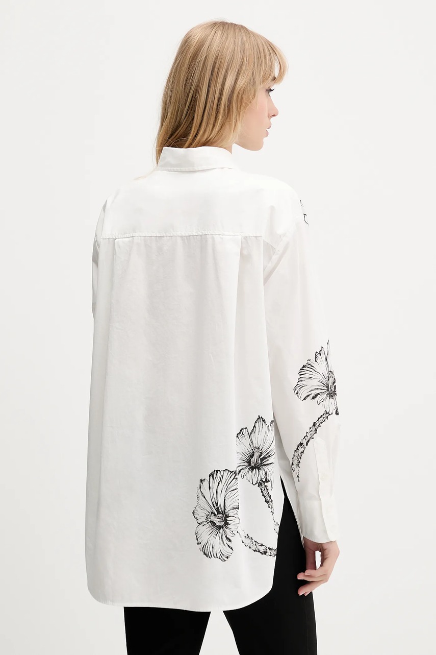 Βαμβακερό πουκάμισο Desigual BYN LACROIX χρώμα: άσπρο, 25WWCW07 φωτογραφία