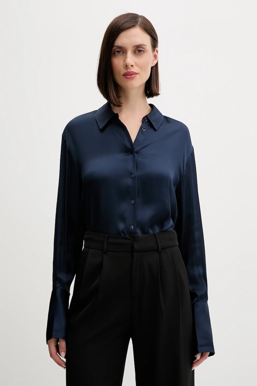 Pedro del Hierro cămașă culoarea bleumarin, cu guler clasic, regular, 6632950