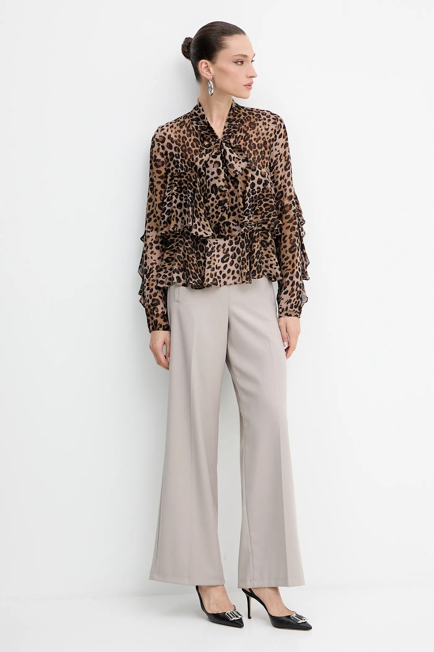 Блузка Marella цвет коричневый узор 2523116114200