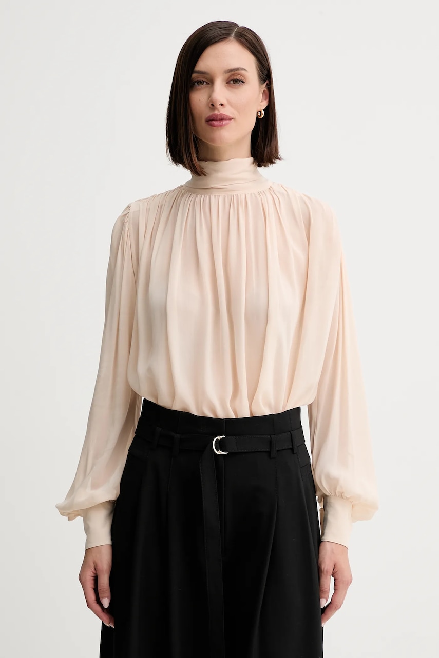 Marella bluză culoarea bej, uni, 2523116012200