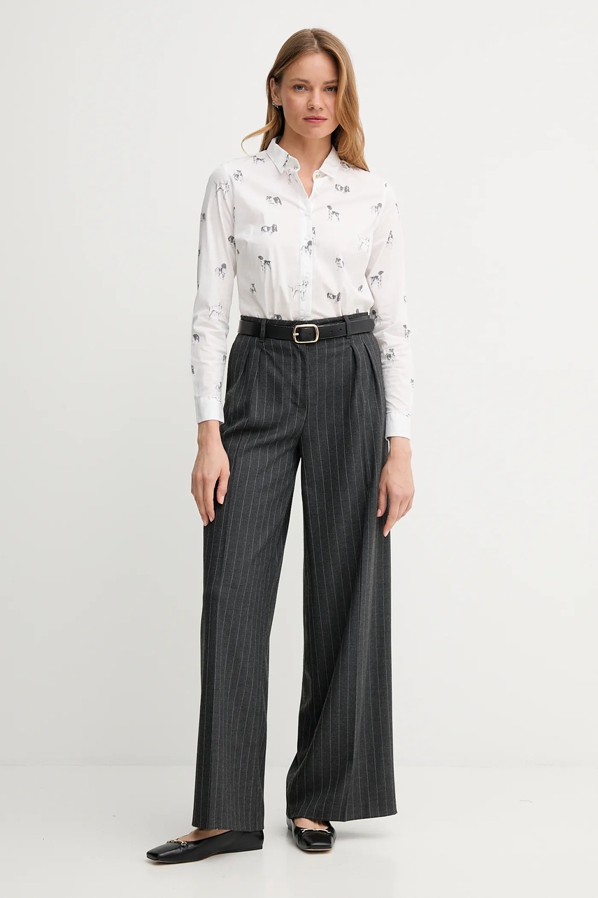 Рубашка Barbour BRAMBLES цвет белый slim классический воротник LSH1644 Рубашка Barbour BRAMBLES цвет белый slim классический воротник LSH1644