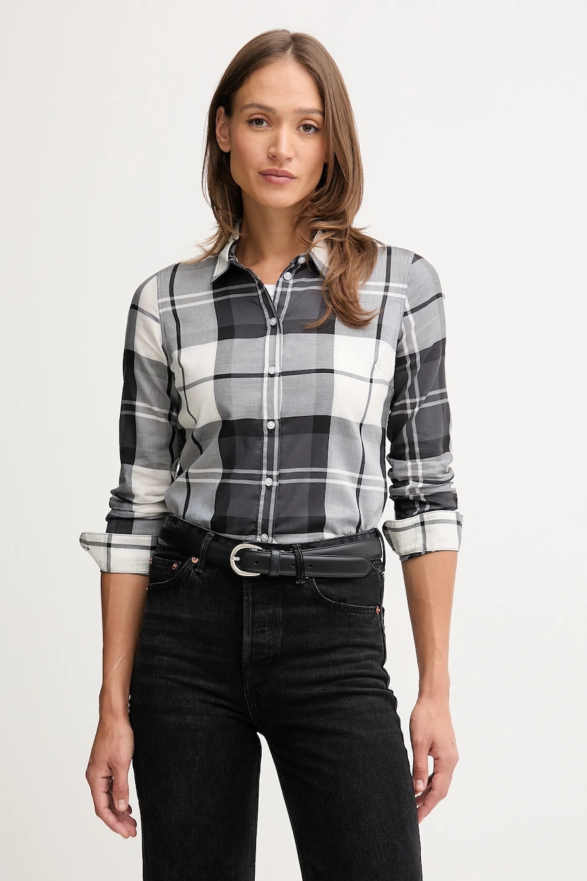 Barbour cămașă din bumbac BRENDON culoarea gri, cu guler clasic, regular, LSH1353