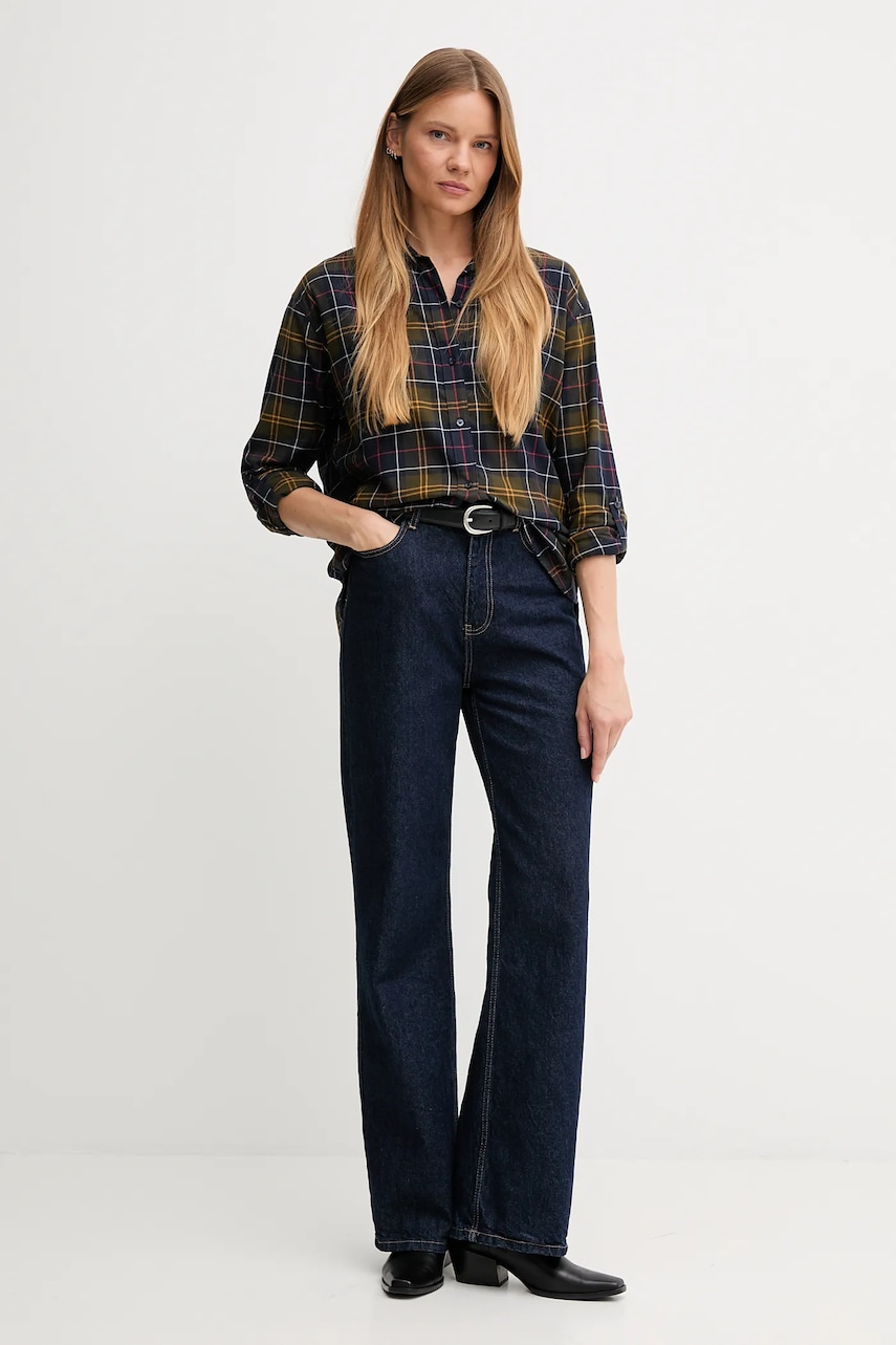 Хлопковая рубашка Barbour ELISHAW цвет синий relaxed классический воротник LSH1560 Хлопковая рубашка Barbour ELISHAW цвет синий relaxed классический воротник LSH1560
