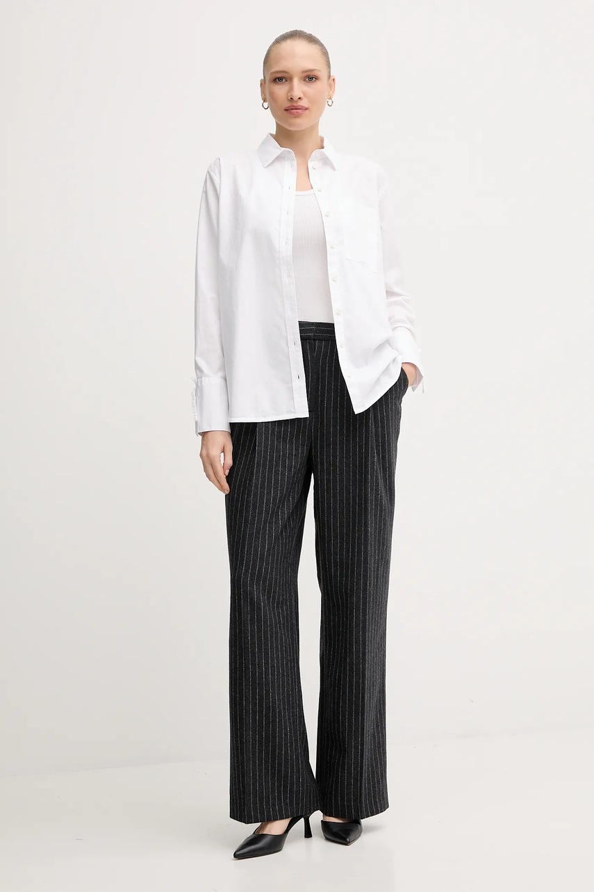 Хлопковая рубашка Barbour FREYA цвет белый regular классический воротник LSH1699