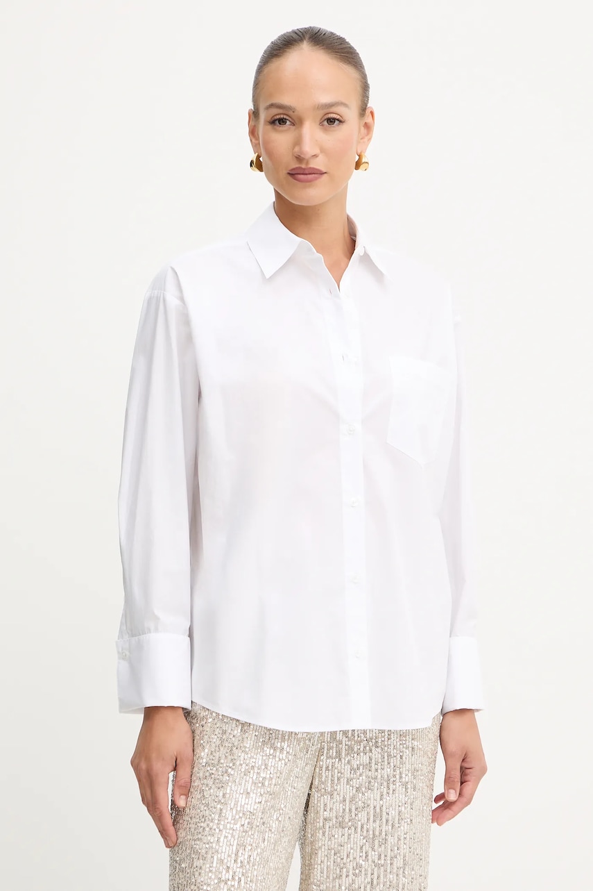 MICHAEL Michael Kors cămașă din bumbac culoarea alb, cu guler clasic, regular, MF540VMJV1