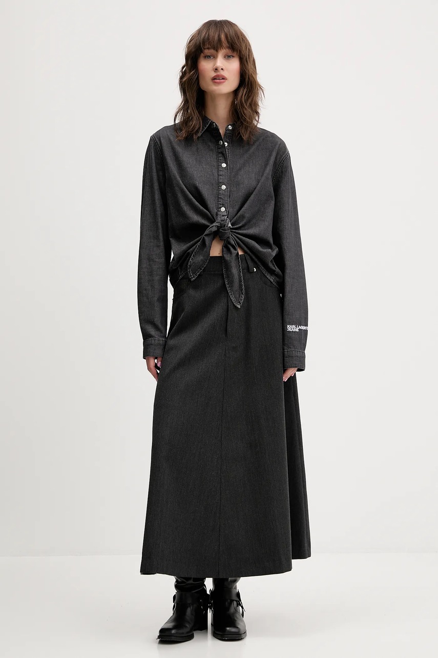 Τζιν πουκάμισο Karl Lagerfeld Jeans χρώμα: γκρι, A4W11001 φωτογραφία