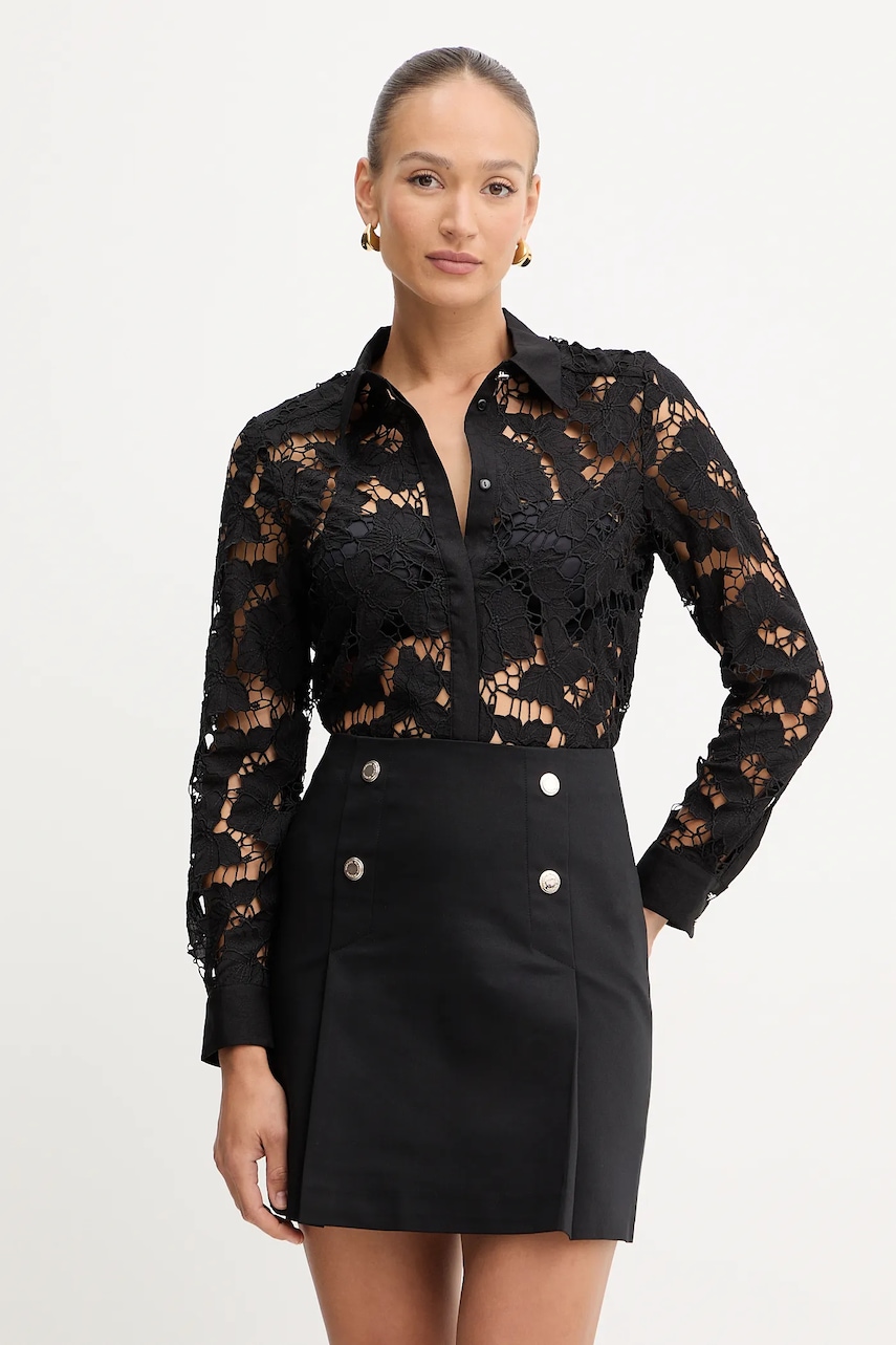 Morgan cămașă culoarea negru, cu guler clasic, regular, COCONU