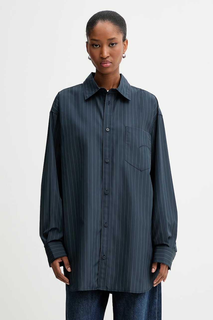 G-Star cămașă culoarea bleumarin, cu guler clasic, relaxed, D27133.E084