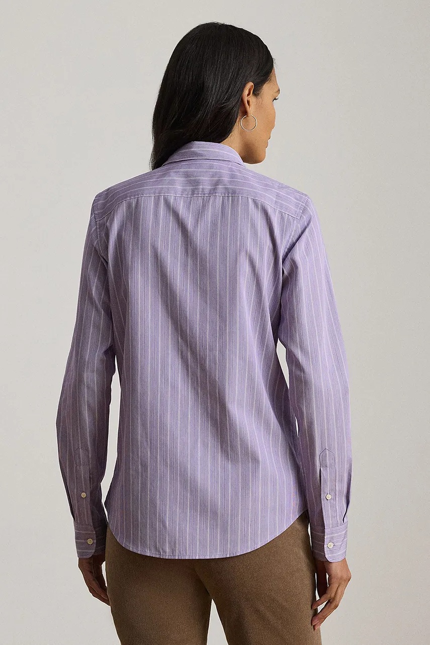 Рубашка Lauren Ralph Lauren цвет фиолетовый regular классический воротник 200979858
