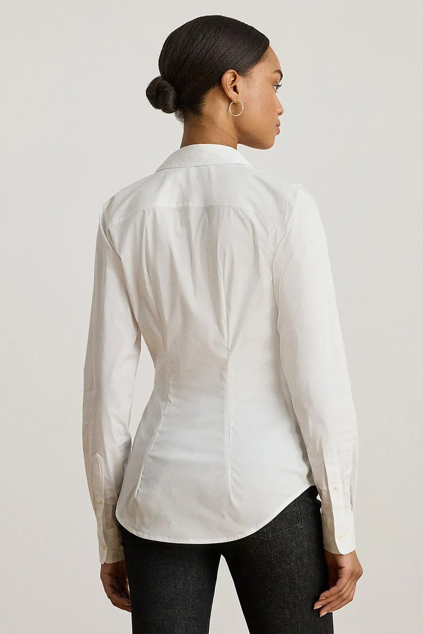 Рубашка Lauren Ralph Lauren цвет белый regular классический воротник 200979866