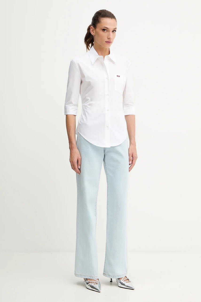 Хлопковая рубашка Miss Sixty цвет белый regular классический воротник 6S3XJ42300