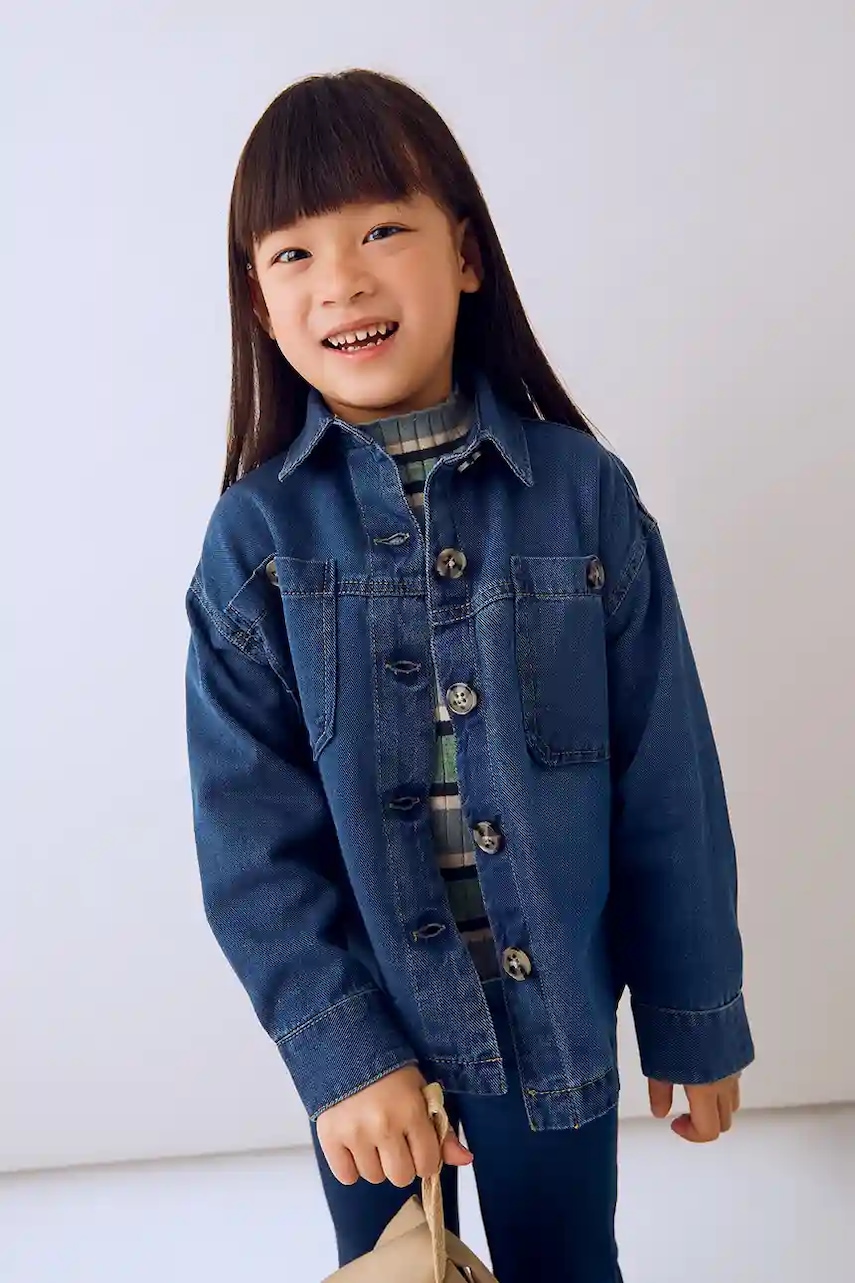Mayoral cămașă din denim pentru copii culoarea bleumarin, 4135