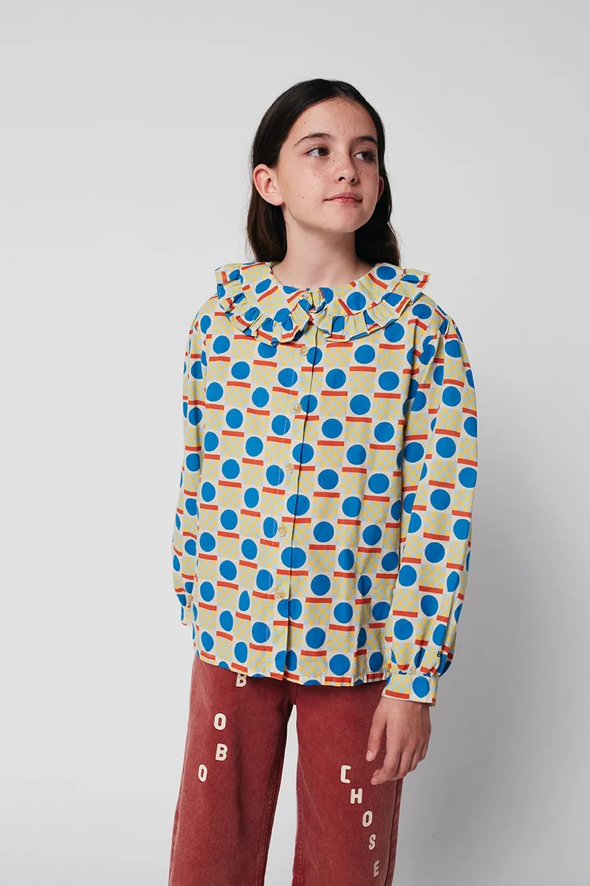Παιδικό βαμβακερό πουκάμισο Bobo Choses Geometric Scacs φωτογραφία