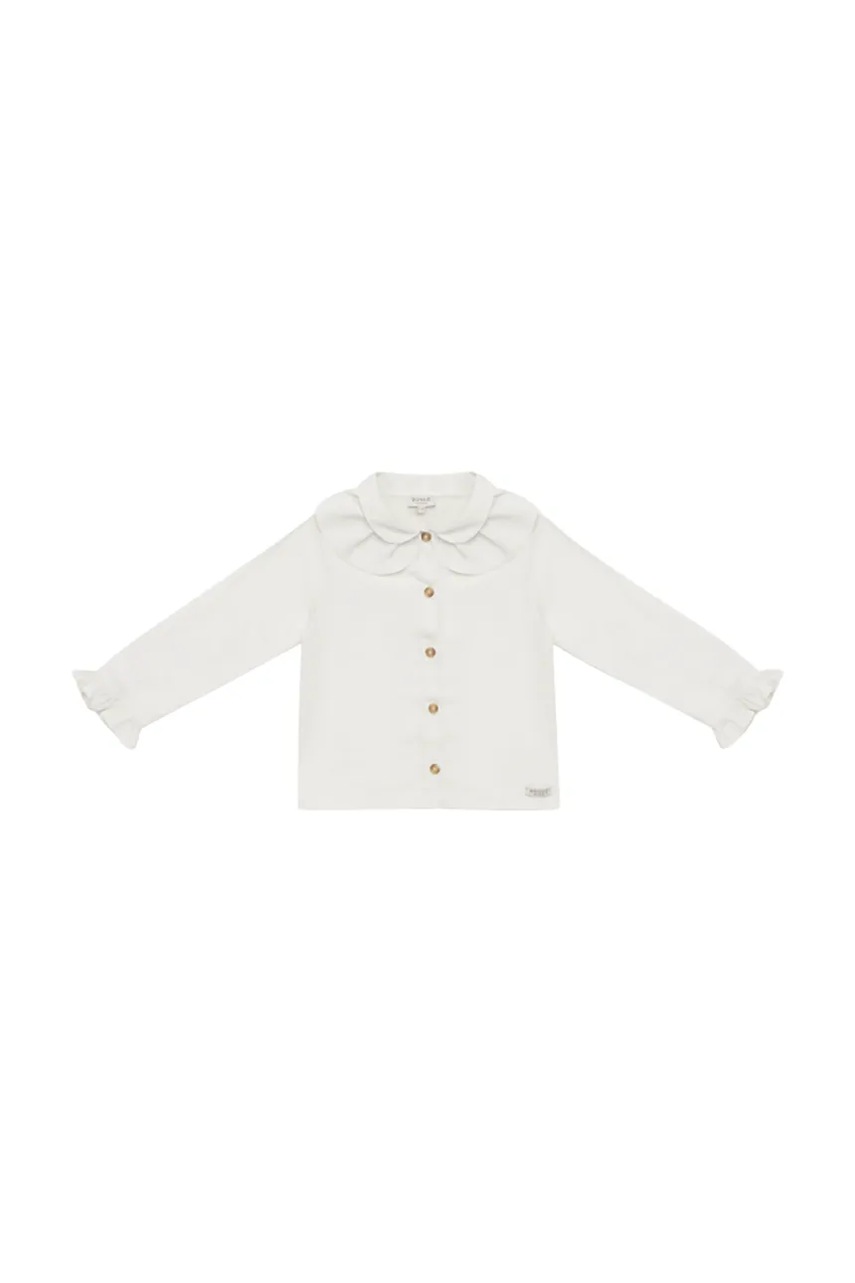 Детская хлопковая рубашка Donsje Nien Blouse цвет белый 4108700