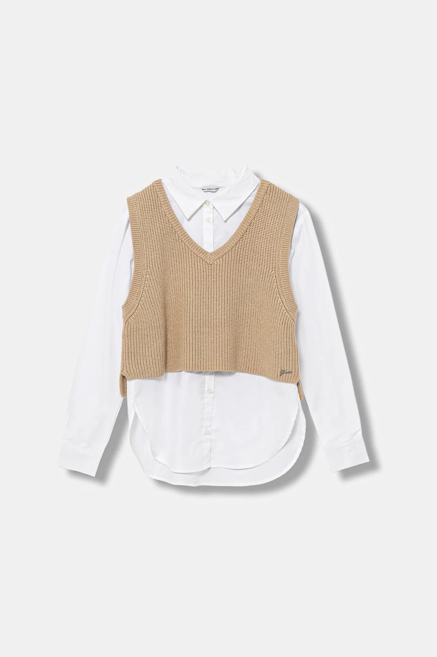 Levně Dětská košile a vesta Guess 2-pack bílá barva, J5BH01 WBHQ0