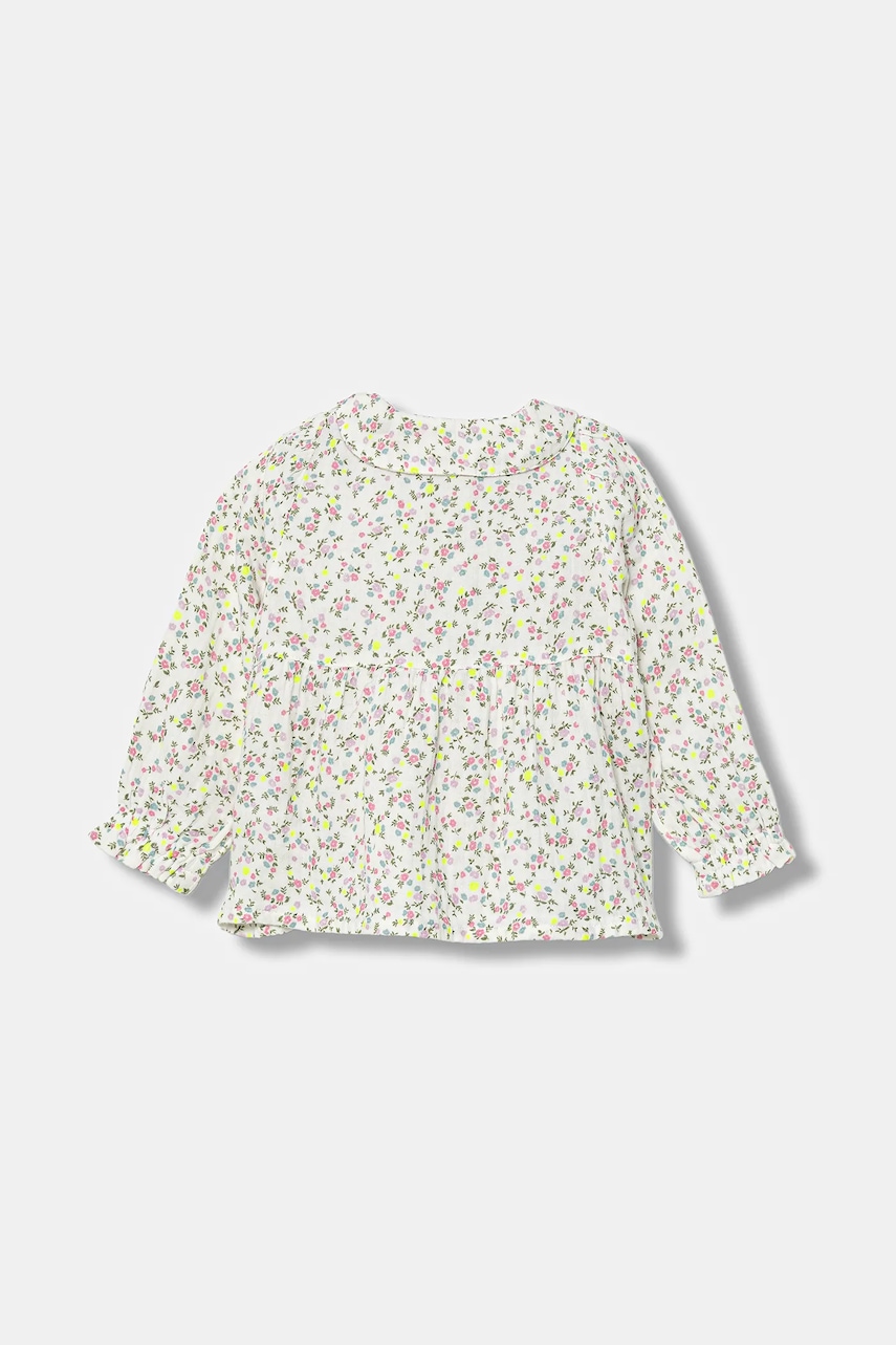 Детская хлопковая блузка United Colors of Benetton цвет бежевый узор 534ZGQ02T Детская хлопковая блузка United Colors of Benetton цвет бежевый узор 534ZGQ02T