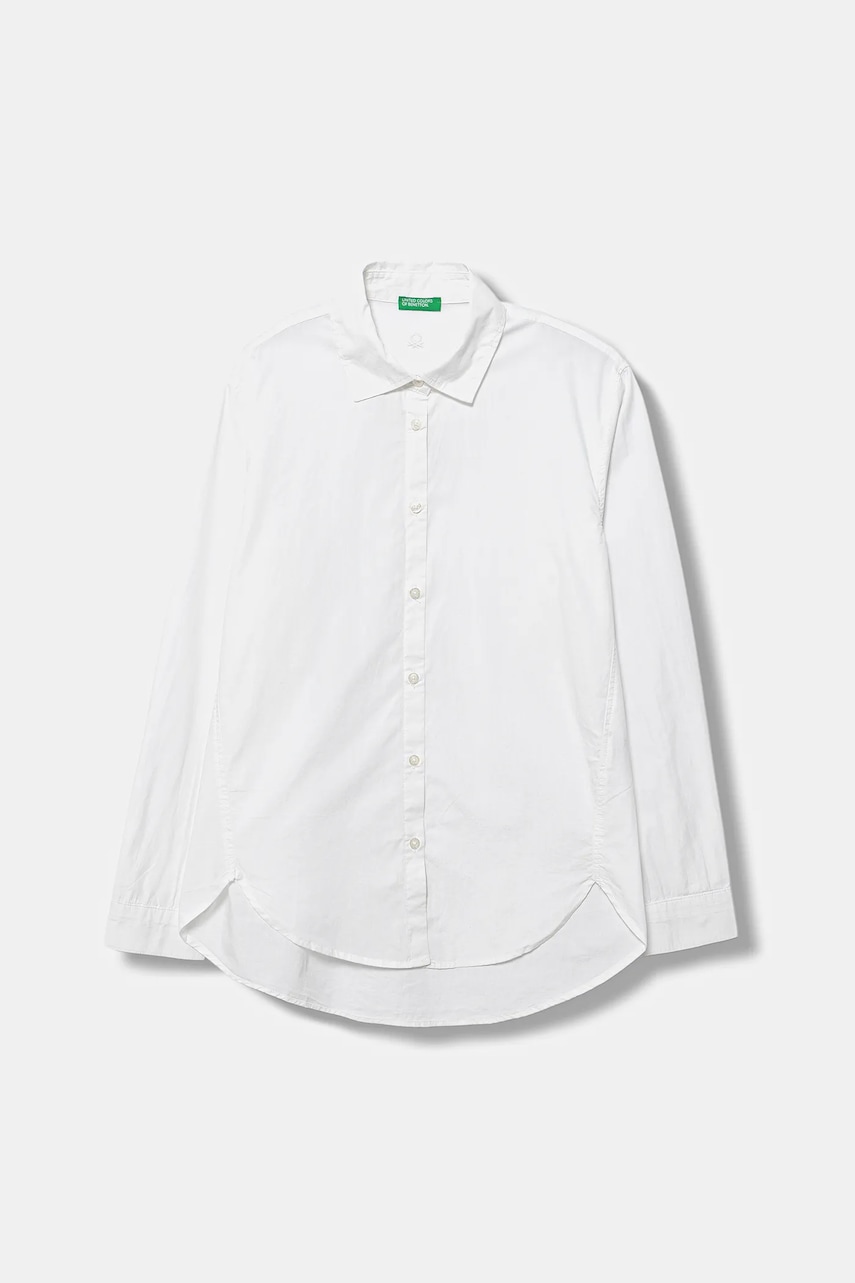 Levně Dětská bavlněná košile United Colors of Benetton bílá barva, 5EW7CQ04A