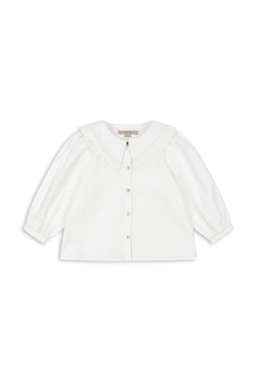 Детская хлопковая рубашка Konges Sløjd COEUR COLLAR SHIRT GOTS цвет белый KS104267