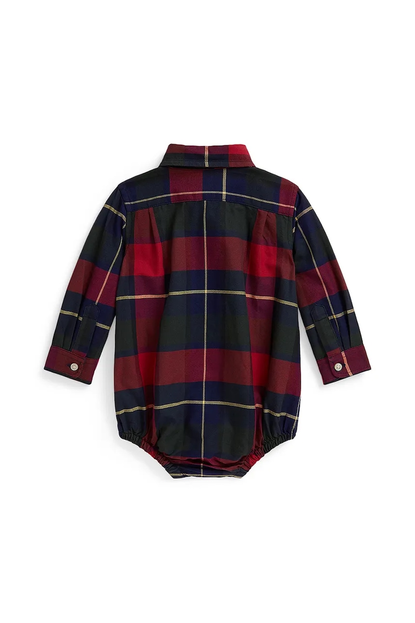 Хлопковая рубашка для младенцев Polo Ralph Lauren цвет красный 320980514001 Хлопковая рубашка для младенцев Polo Ralph Lauren цвет красный 320980514001