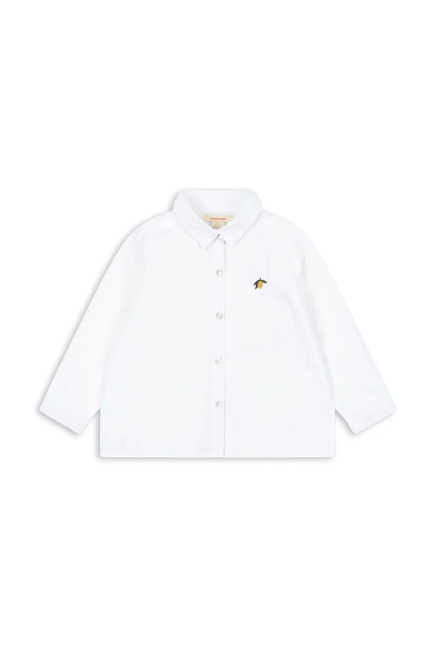 Konges Sløjd cămașă de bumbac pentru copii RAY SHIRT GOTS culoarea alb, KS104408
