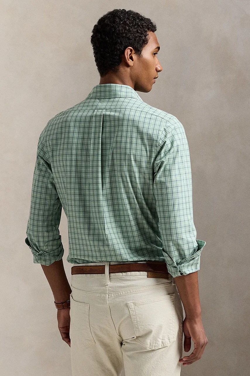 Рубашка Polo Ralph Lauren цвет зелёный regular воротник button-down 710968937