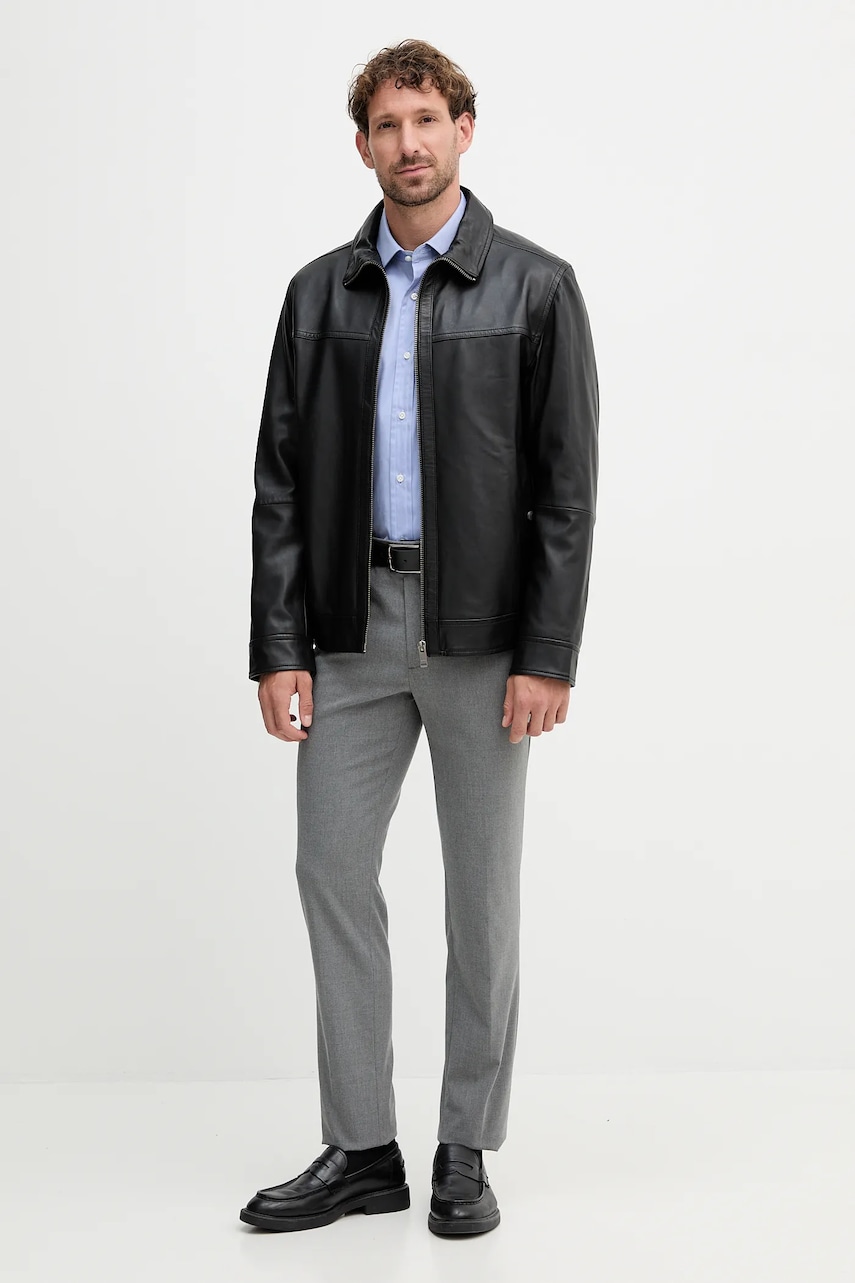 Хлопковая рубашка BOSS BECKHAM X BOSS цвет синий regular итальянский воротник 50554813 Хлопковая рубашка BOSS BECKHAM X BOSS цвет синий regular итальянский воротник 50554813