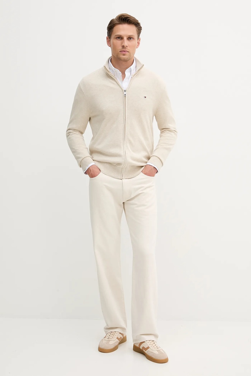 Хлопковая рубашка Tommy Hilfiger цвет белый regular воротник button-down MW0MW39437 Хлопковая рубашка Tommy Hilfiger цвет белый regular воротник button-down MW0MW39437