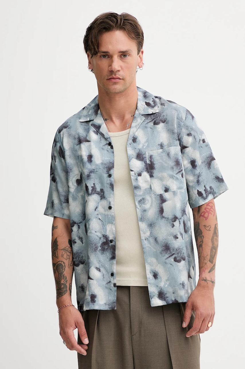 Samsoe Samsoe cămașă SAOSCAR culoarea gri, regular, M25200041