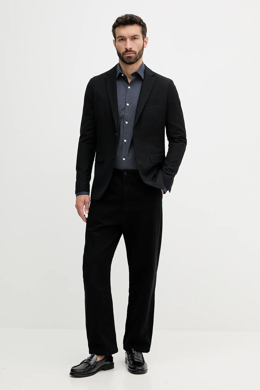 Рубашка Calvin Klein цвет синий slim классический воротник LV019EU005