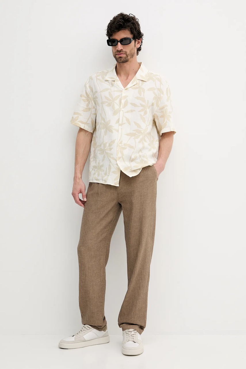 Рубашка Calvin Klein цвет бежевый relaxed LV04LB157G Рубашка Calvin Klein цвет бежевый relaxed LV04LB157G