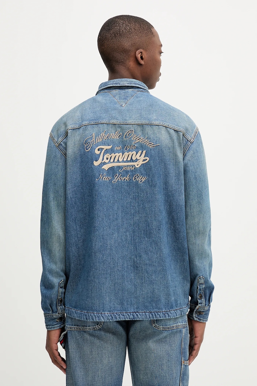 Tommy Jeans cămașă jeans cu guler clasic, relaxed, DM0DM21918