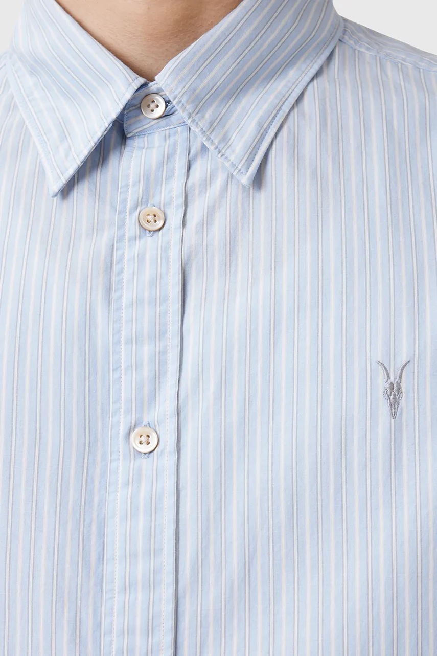 Хлопковая рубашка AllSaints SAINT relaxed классический воротник M087SC