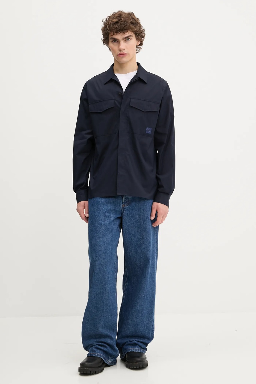 Рубашка PS Paul Smith цвет синий regular классический воротник M2R-615Z-T21951