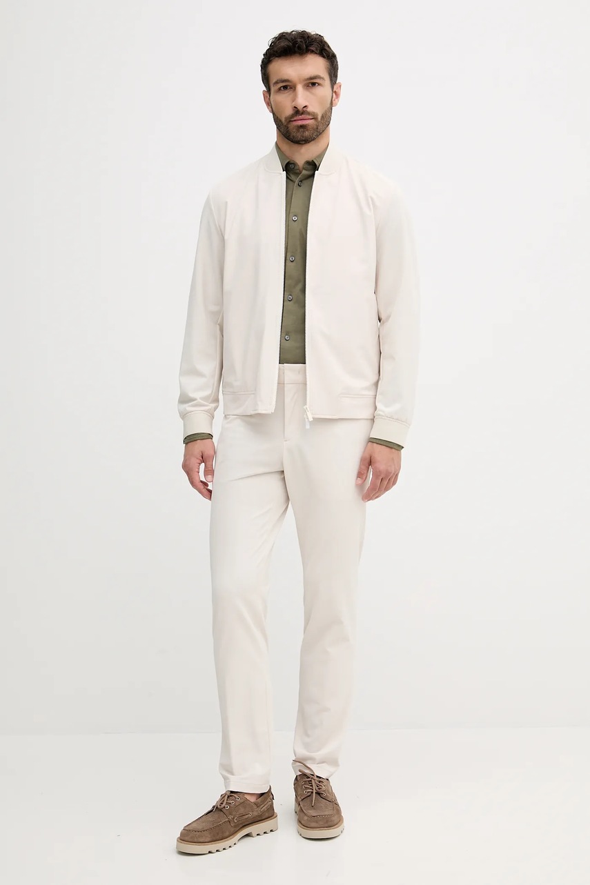 Хлопковая рубашка BOSS Orange цвет зелёный slim воротник button-down 50543089