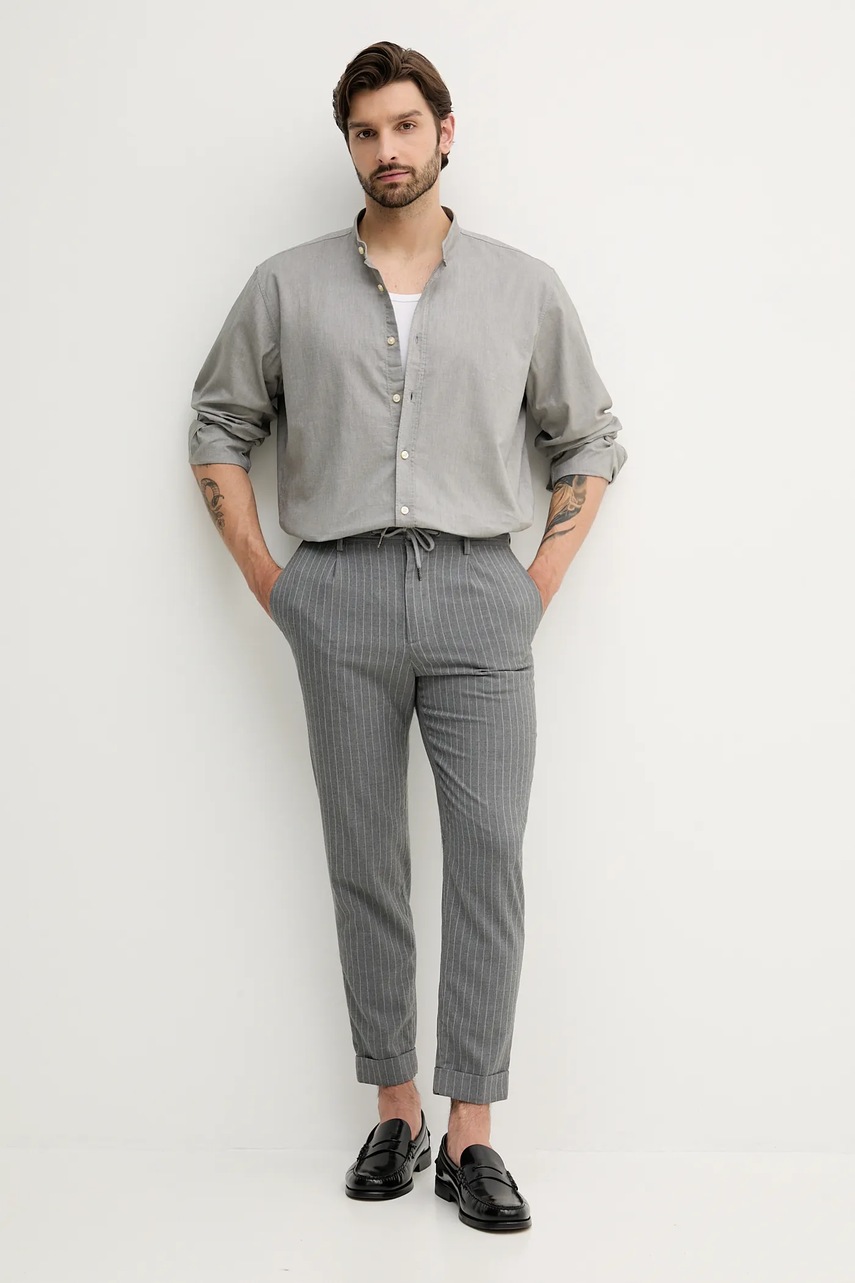 Хлопковая рубашка BOSS Orange цвет зелёный regular со стойкой 50543101