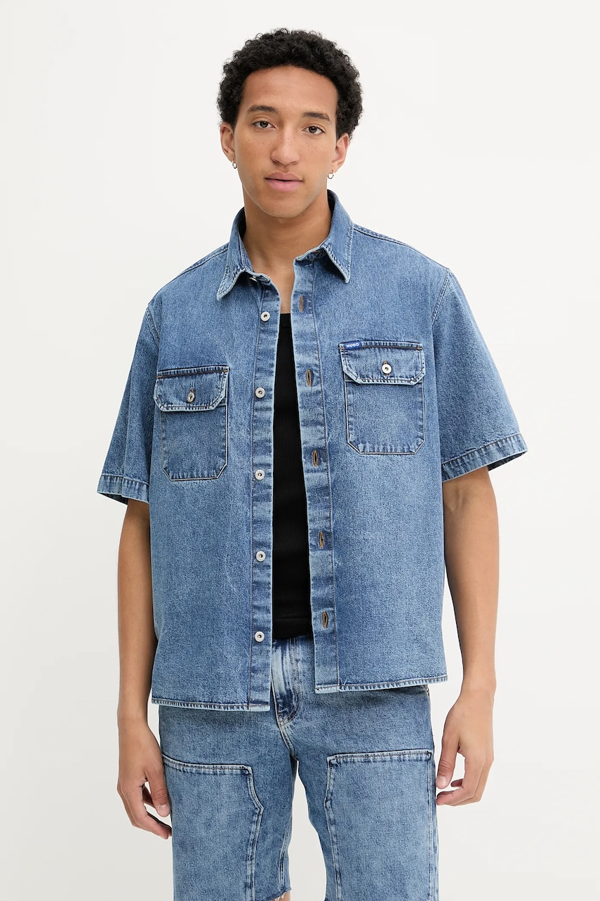 Hugo Blue cămașă din denim cu guler clasic, regular, 50545213