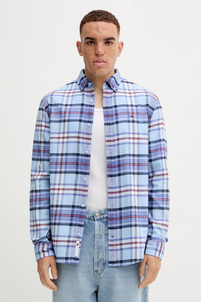 Tommy Jeans cămașă din bumbac cu guler button-down, regular, DM0DM22024