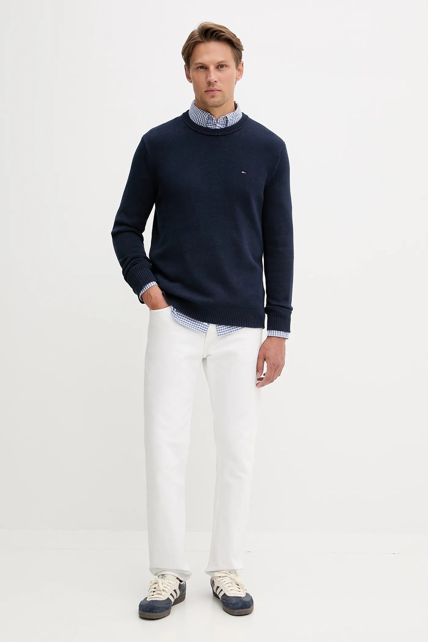 Хлопковая рубашка Tommy Jeans regular воротник button-down DM0DM22025