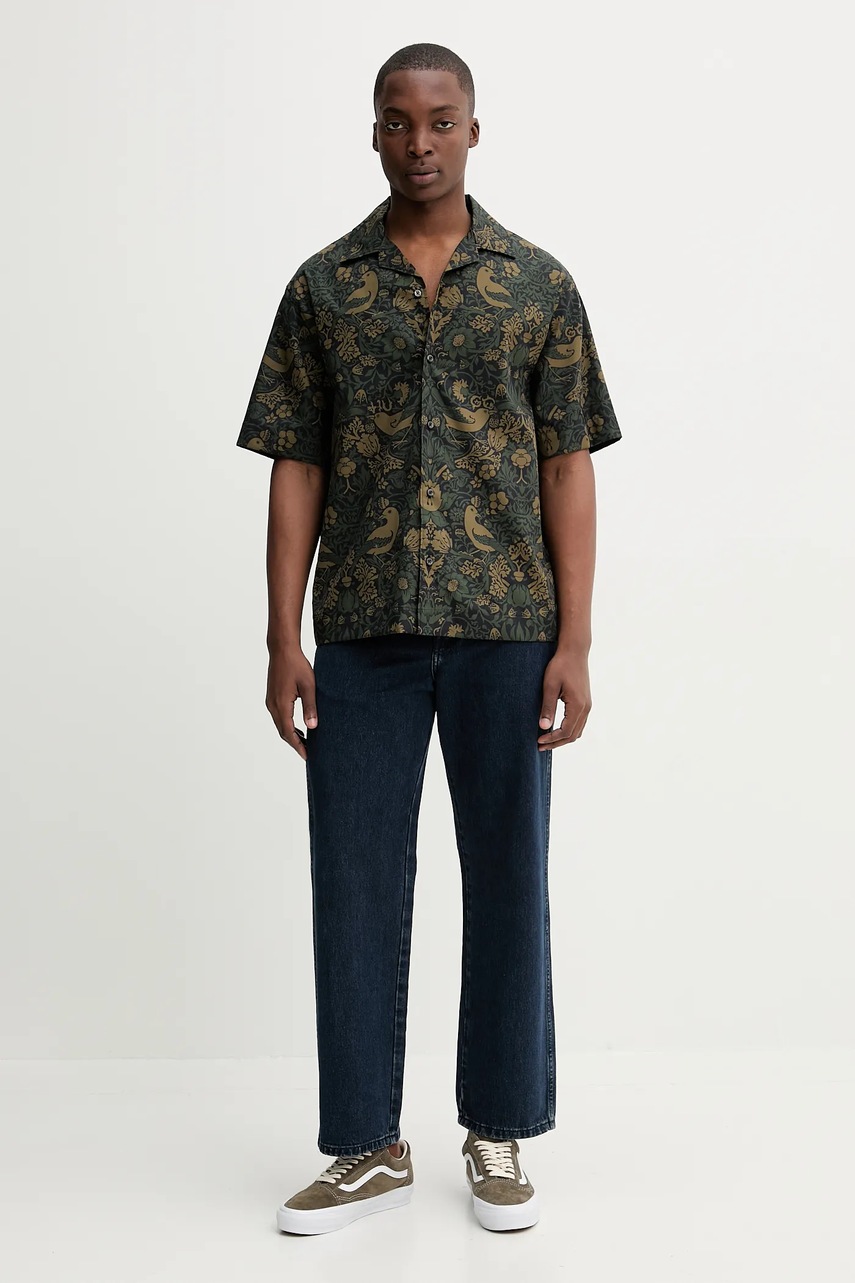 Хлопковая рубашка HUGO цвет зелёный regular 50545377