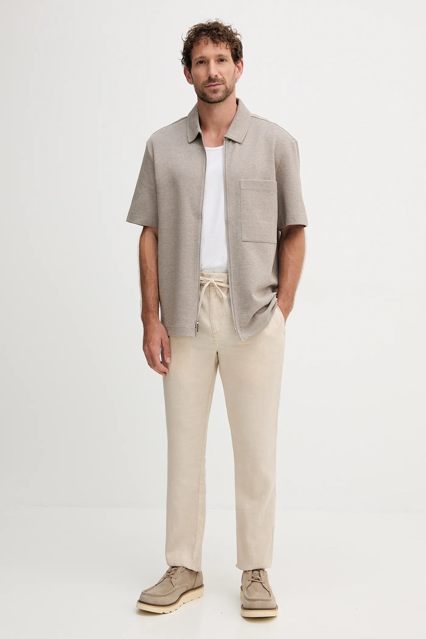 Рубашка Michael Kors цвет бежевый regular классический воротник CS552H85MF