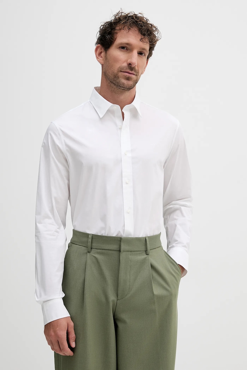 Michael Kors cămașă culoarea alb, cu guler clasic, regular, CT5403V4CZ