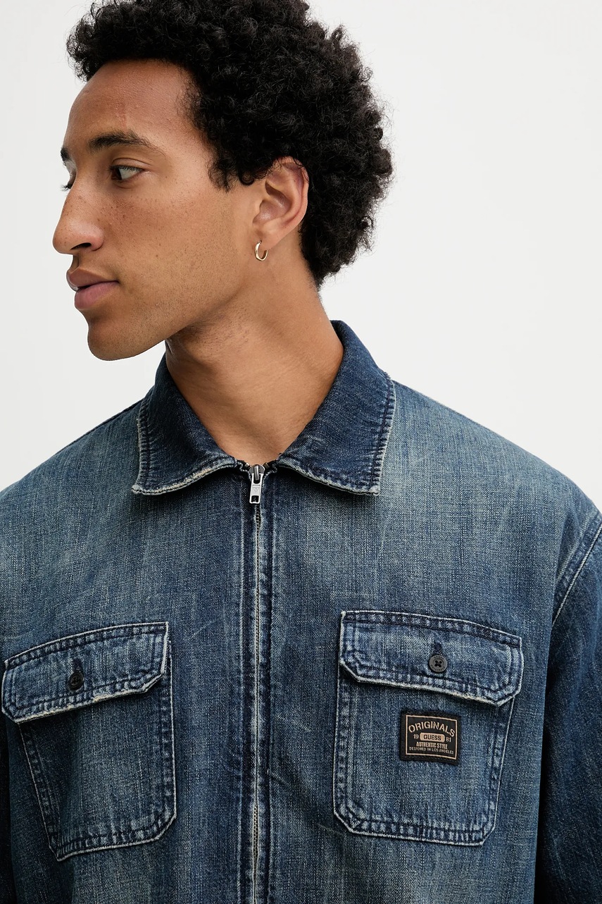 Τζιν πουκάμισο Guess Originals ανδρικό, χρώμα: μπλε, M5YH67 D5R0D φωτογραφία