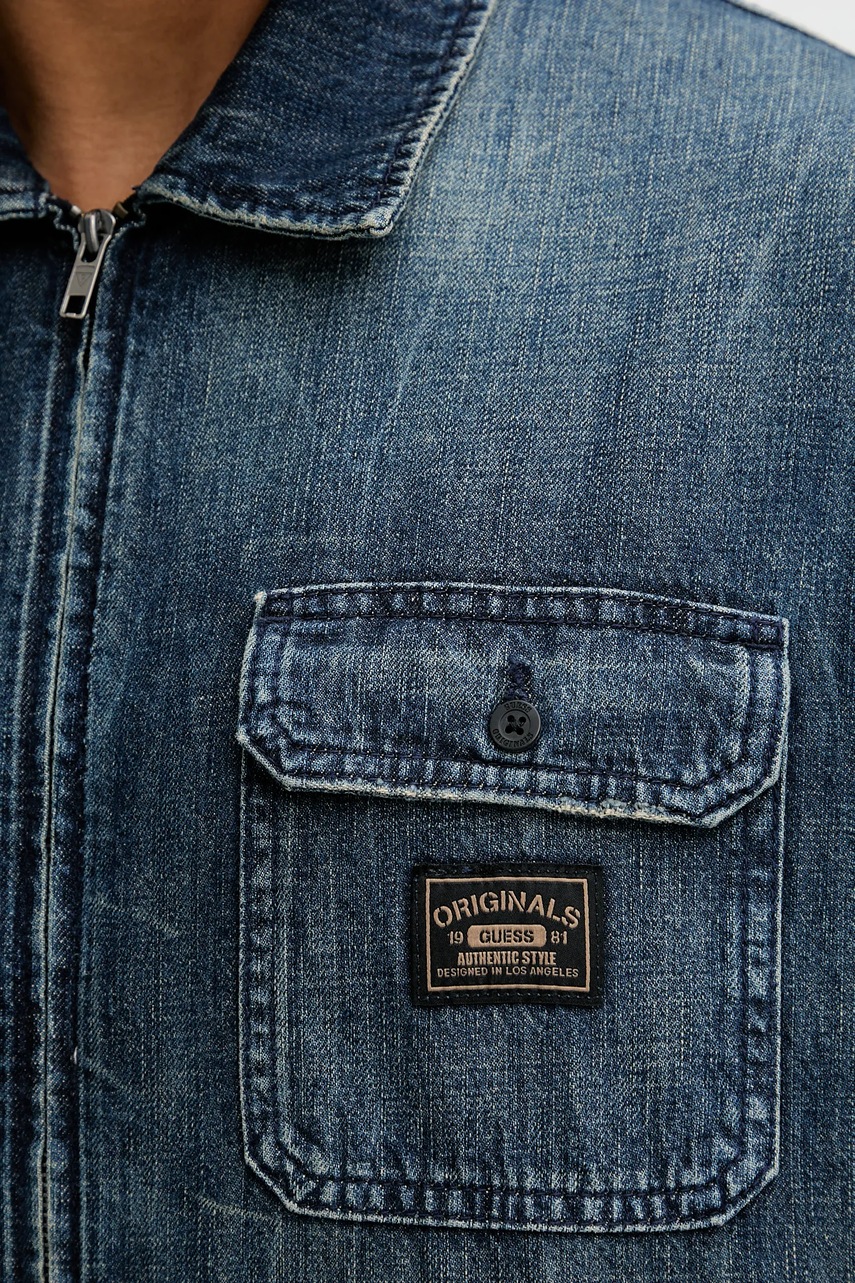 Τζιν πουκάμισο Guess Originals ανδρικό, χρώμα: μπλε, M5YH67 D5R0D φωτογραφία